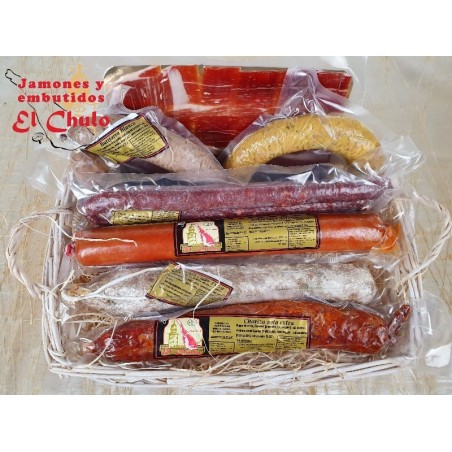 Cesta Jamón y Embutidos Tradicionales