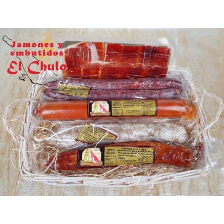 Cesta Jamón y Embutidos Tradicionales