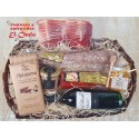 Cesta Paté, Miel, Vino, Lomo, Jamón, Salchichón y Chocolate