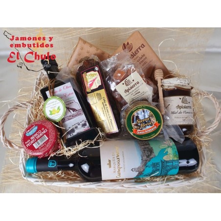Cesta Gusto: Dulce y salado (aceite, paté, lomo, vino, miel...)