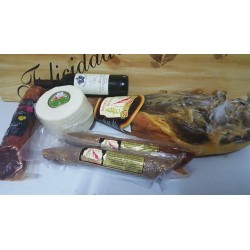 Lote Jamón Reserva, embutidos ibéricos, vino y queso