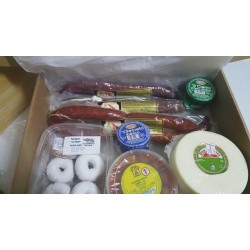 Caja regalo 2-embutidos, vino, chocolate, encurtidos, paté