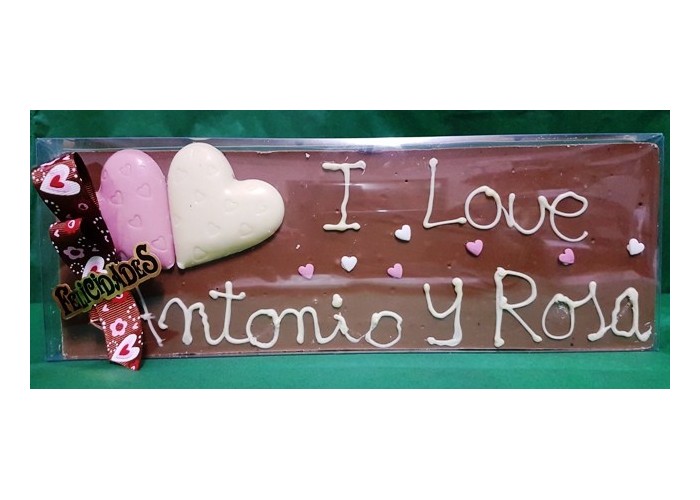 Tableta de chocolate artesano San Valentin