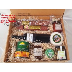 Caja regalo 5- embutido, queso, paté, vino, miel, aceitunas, mermelada