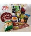 Caja regalo surtida Gourmet Navidad 2022: embutidos, jamón, aceite, queso, chocolates, conservas, etc.